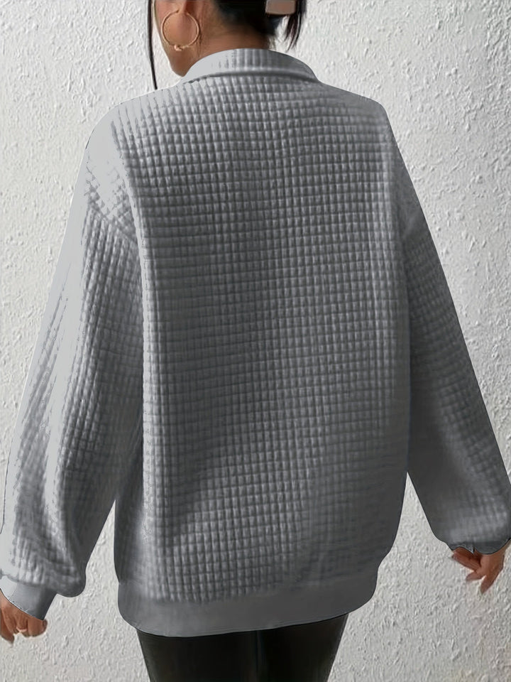 Elodie | Texturerad Kvartdrag Pullover