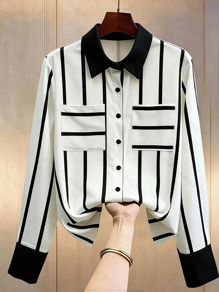 Whitney | Kontrast Rand Blus