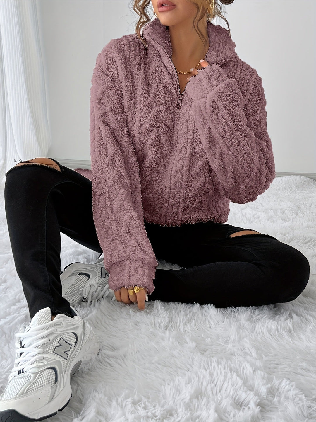 Susanna | Mysig Texturerad Sweatshirt