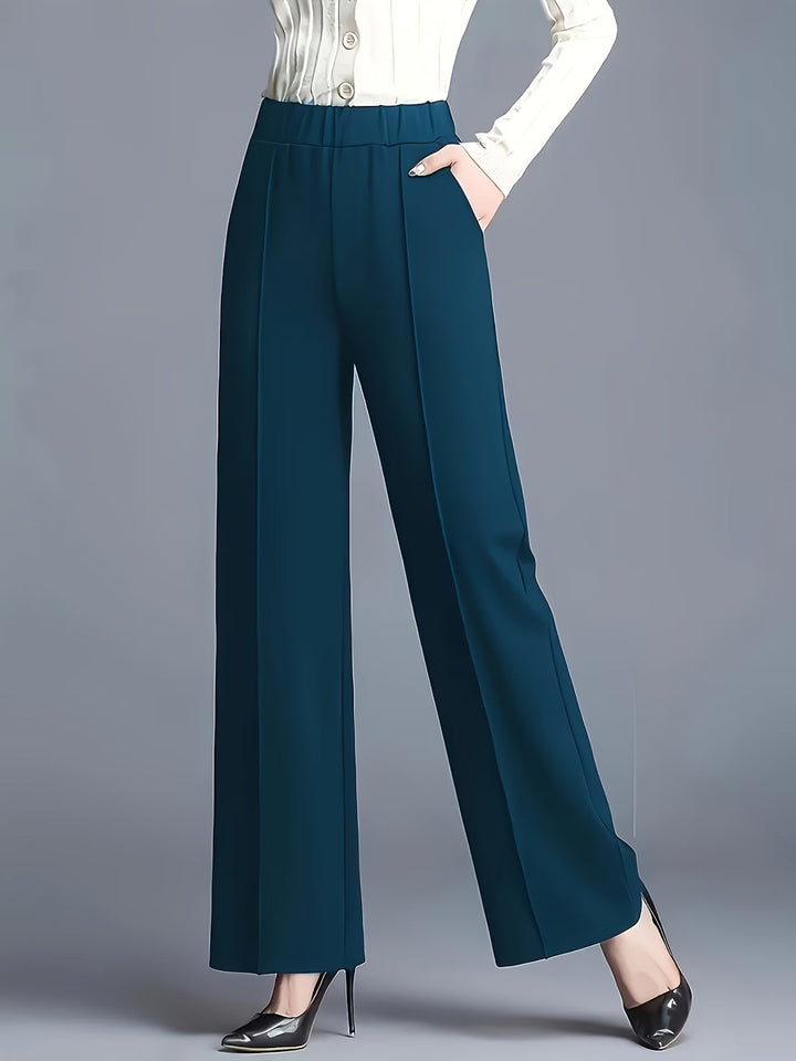 Eviana | Elegant Högmidjade Snedfickbyxor