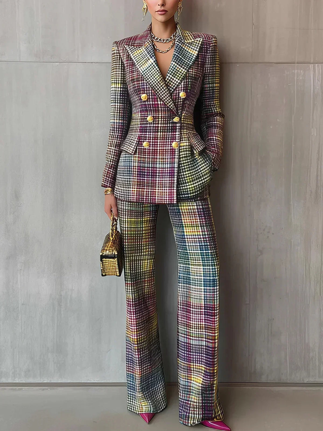 Harlene | Elegant Luxe Flerfärgad V-Hals Set