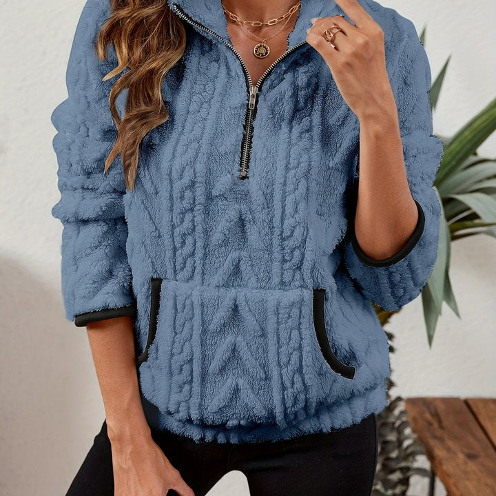Thea | Texturerad Halv-Zip Pullover