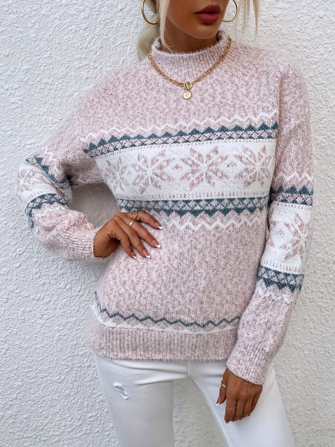 Heather | Mysig Snöflinga Tröja