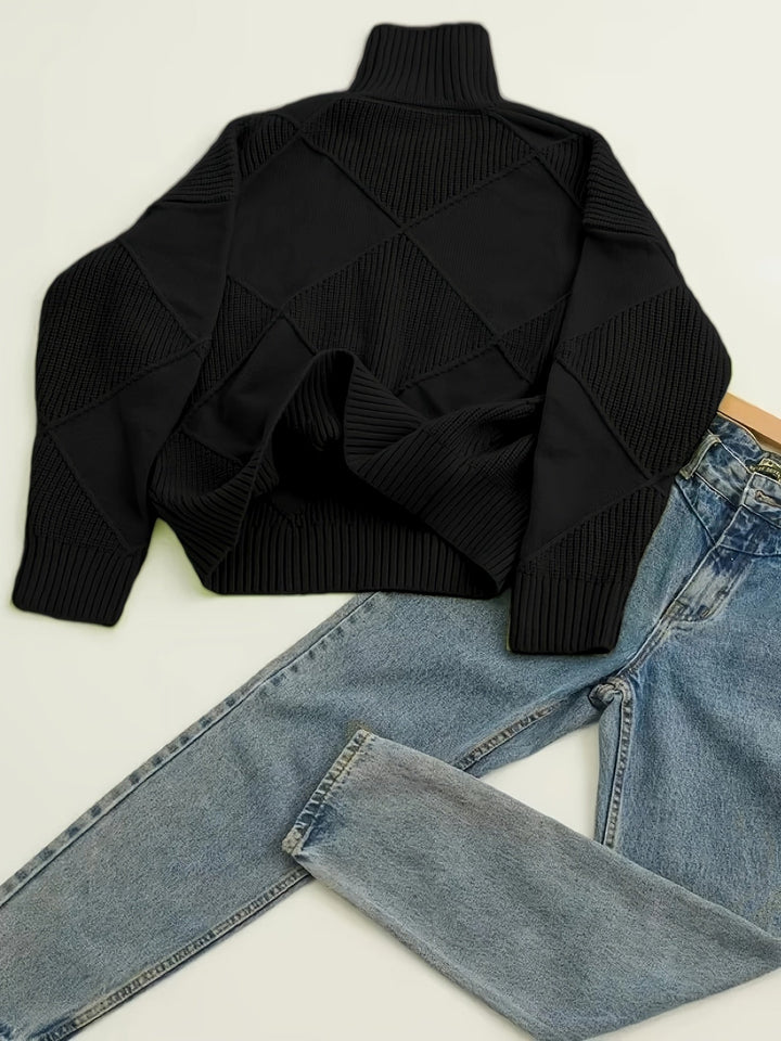 Freya | Texturerad Turtleneck Tröja