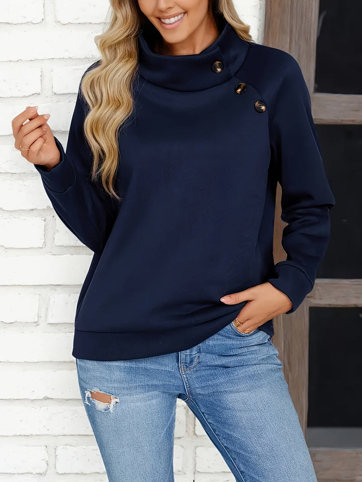 Heidi | Sweatshirt med knapppanel och ställbar krage
