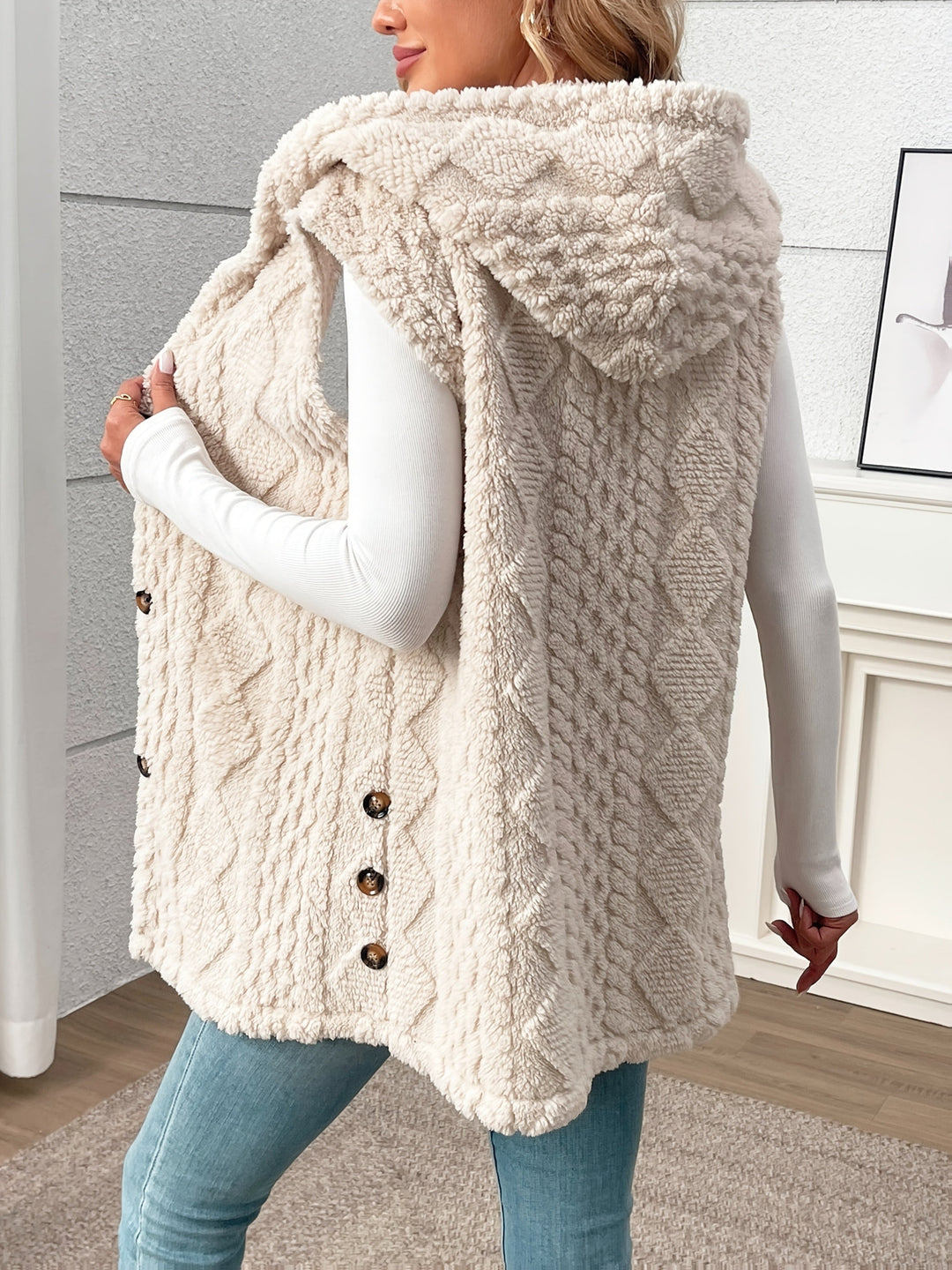 Coralie | Texturerad Hooded Gilet