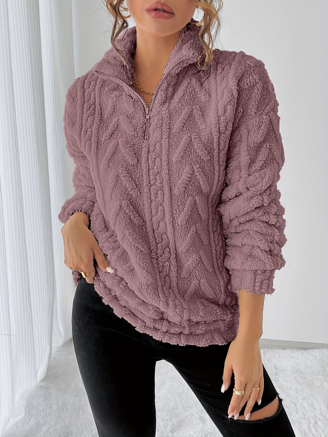 Susanna | Mysig Texturerad Sweatshirt