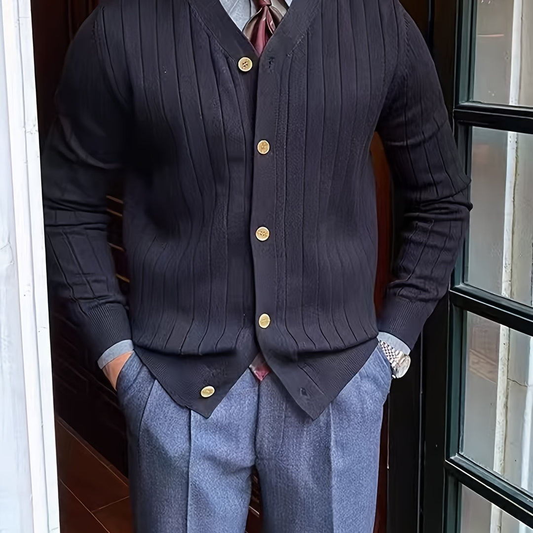 Alistair | Ribbade Knapp-up Cardigan