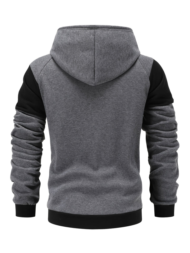 Xavier | Färgglad Block Zip-Up Hoodie-jacka