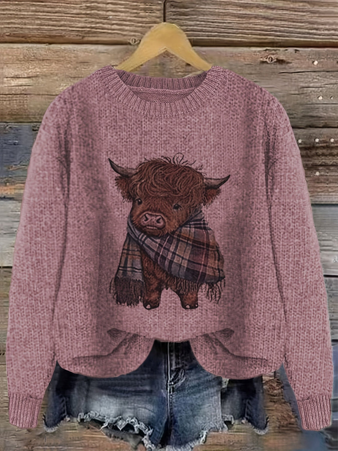 Bonnie | Mysig Highland Ko Pullover
