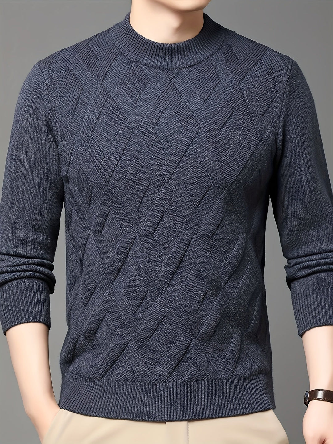 Leland | Texturerad Mock-Neck Jumper