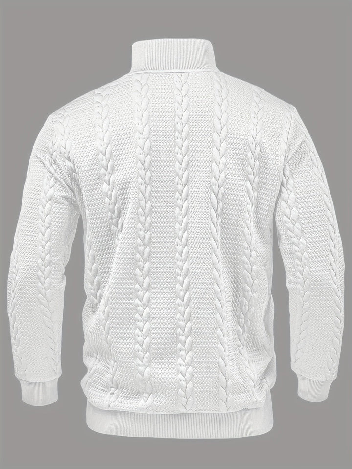 Griffin | Texturerad Knapp-Hals Pullover