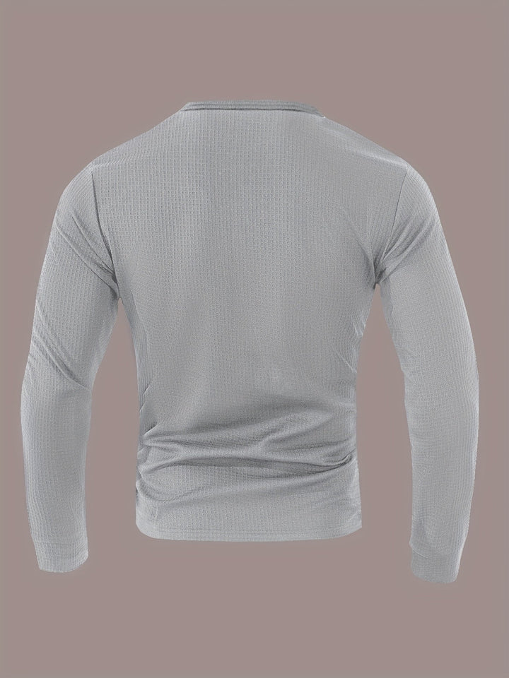 Sawyer | Texturerad Kontrast Henley Skjorta