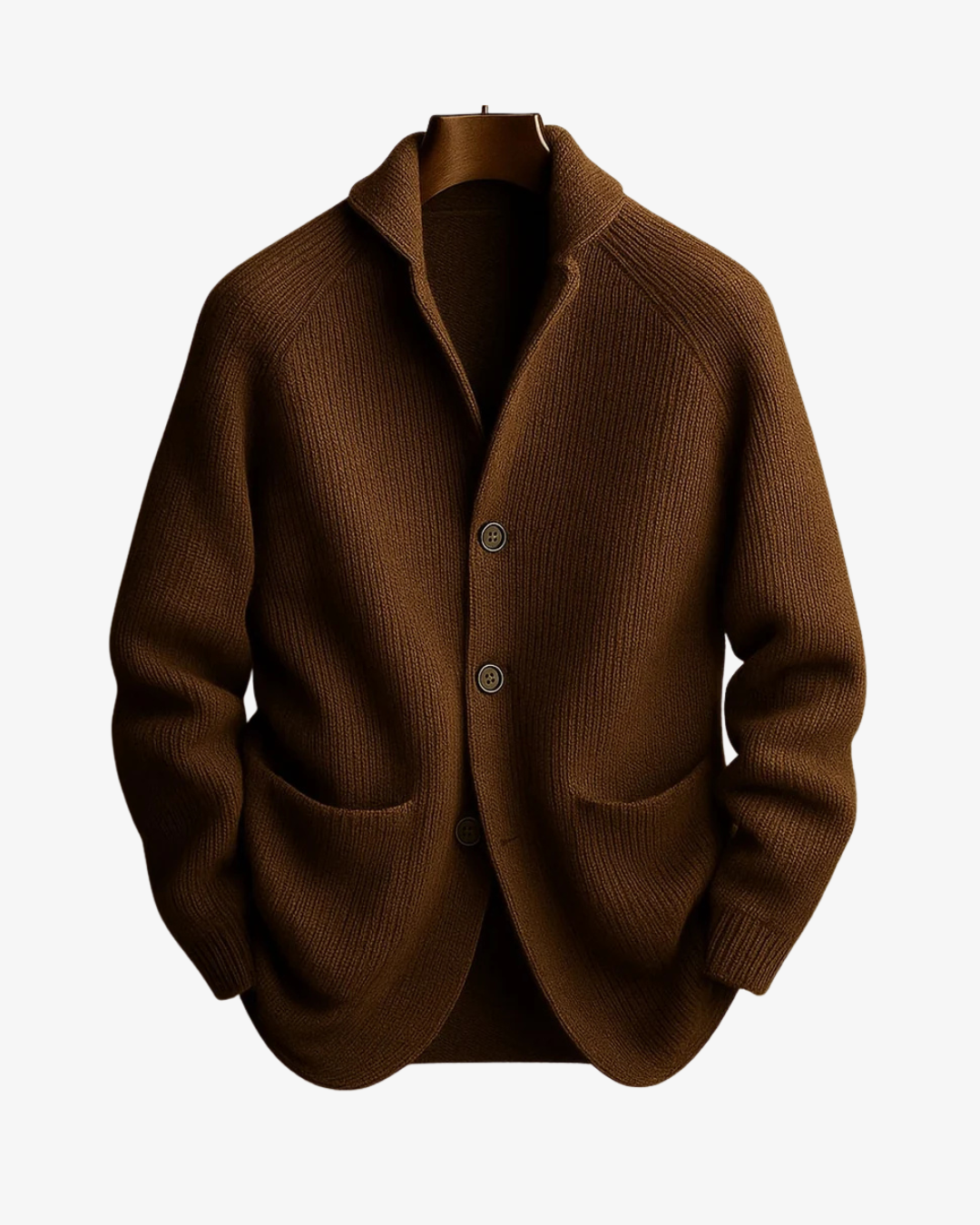 Lawrence | Skräddarsydd Knapp-Front Stickad Cardigan