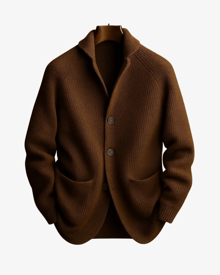 Lawrence | Skräddarsydd Knapp-Front Stickad Cardigan