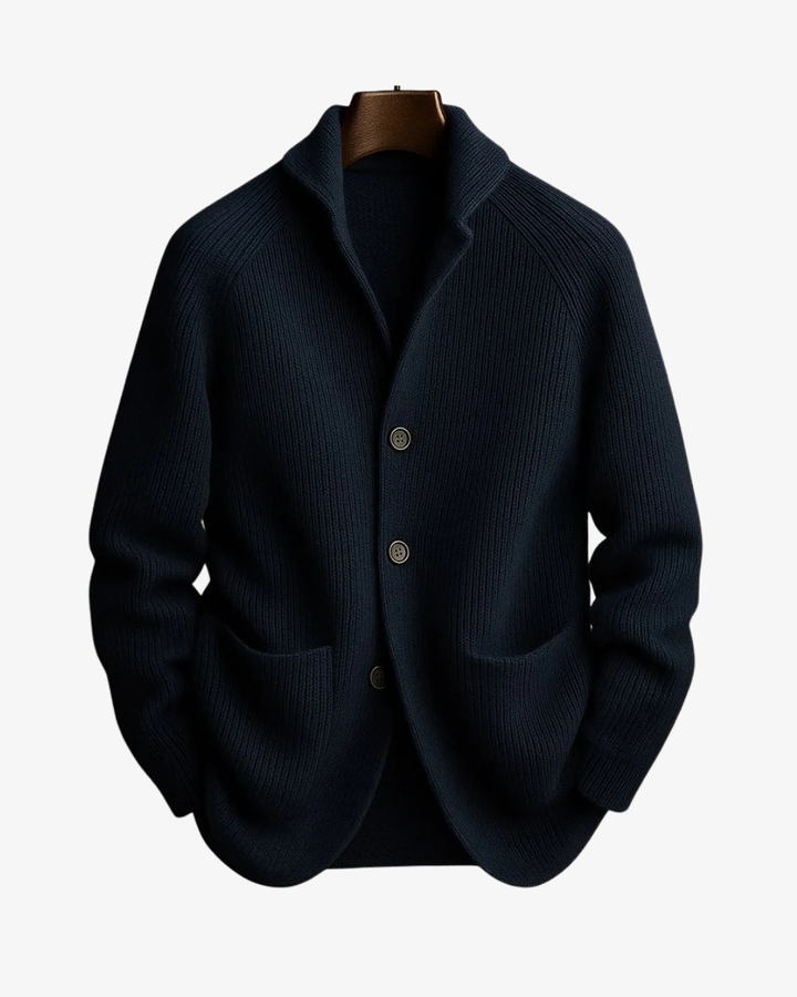 Lawrence | Skräddarsydd Knapp-Front Stickad Cardigan