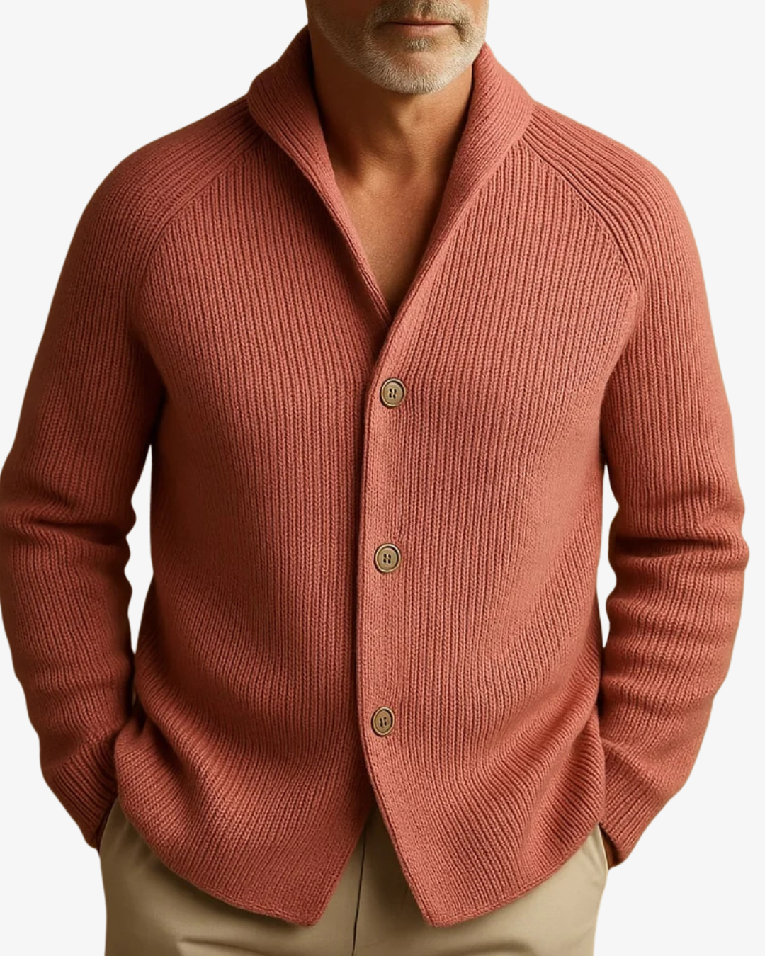 Lawrence | Skräddarsydd Knapp-Front Stickad Cardigan