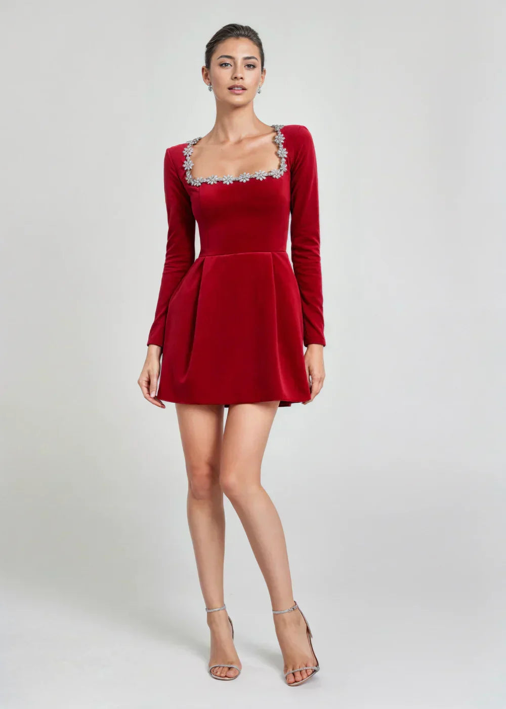 Lucinda | Elegant Sammet Mini Klänning