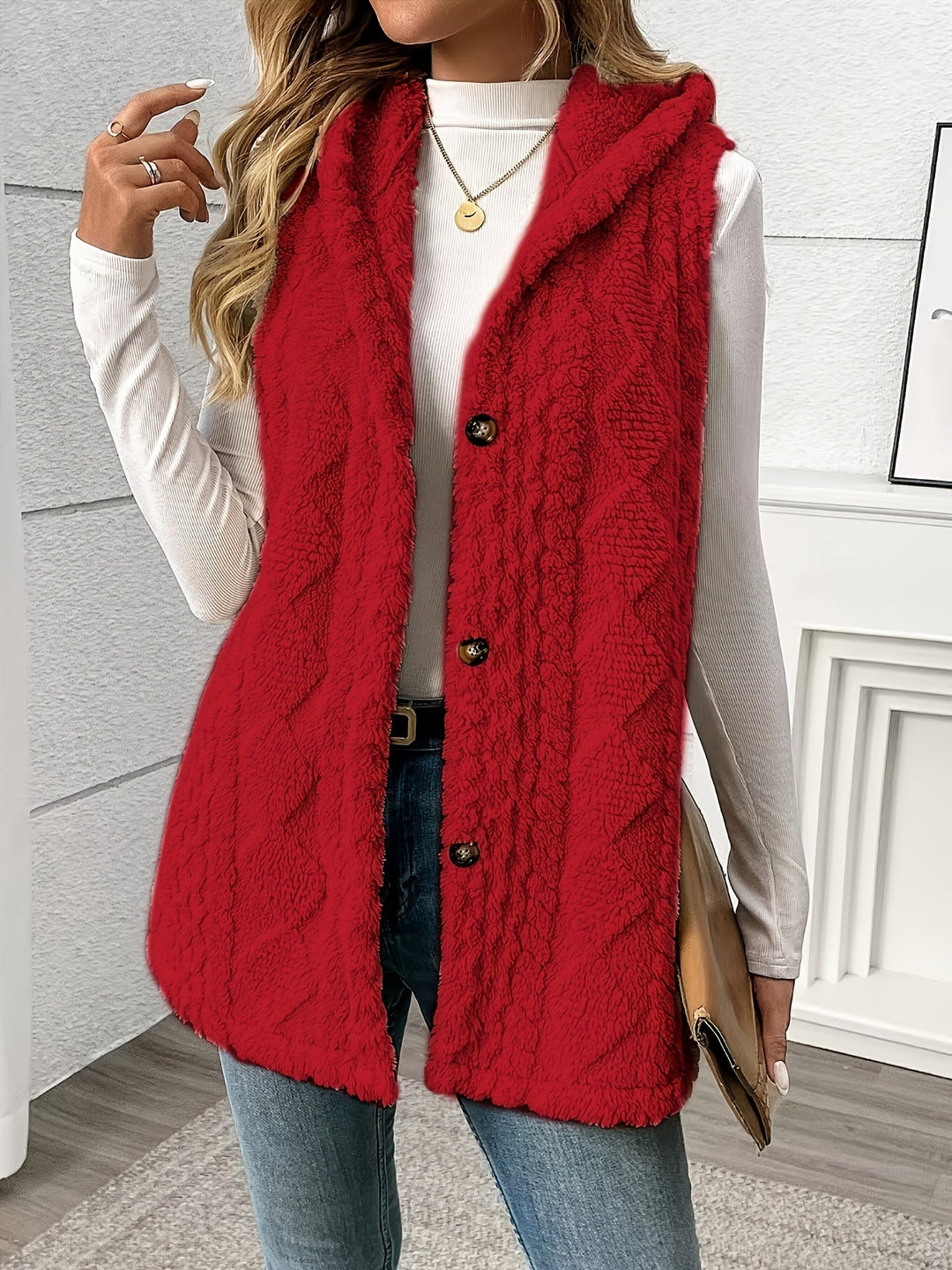 Coralie | Texturerad Hooded Gilet