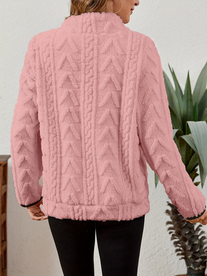 Thea | Texturerad Halv-Zip Pullover