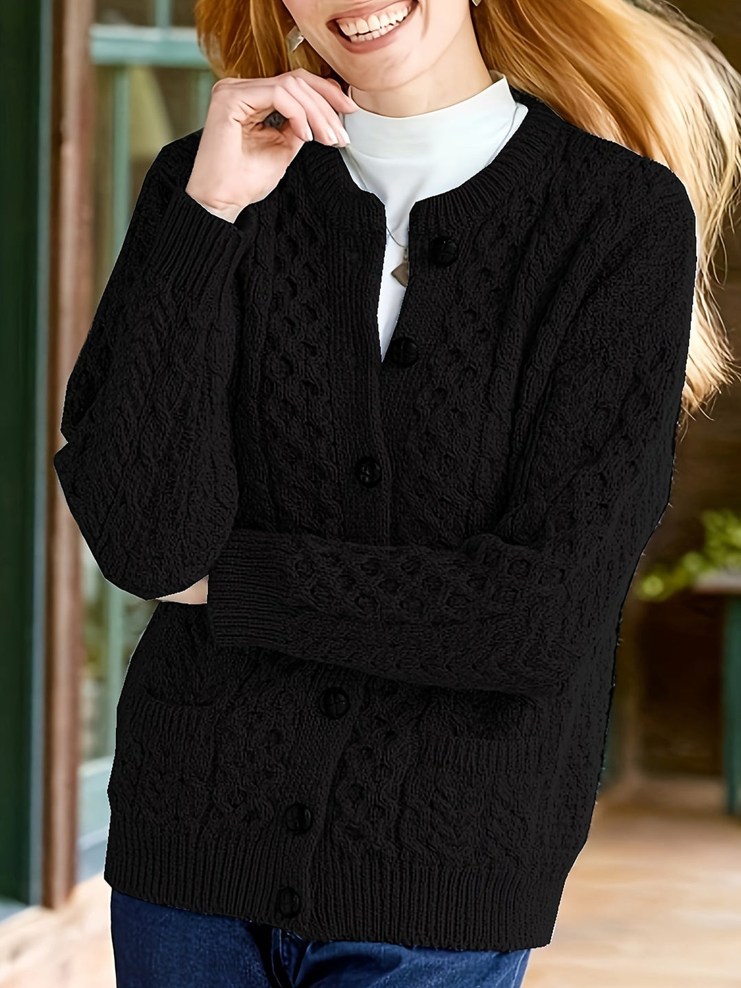 Winifred | Texturerad Knappframskjorta Kofta