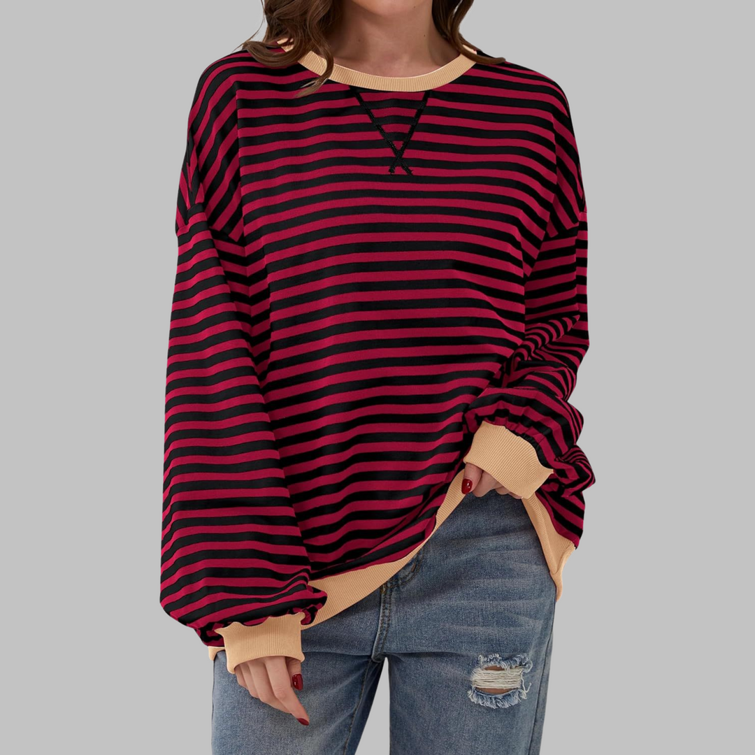 Mireille | Avslappnad långärmad randig sweatshirt