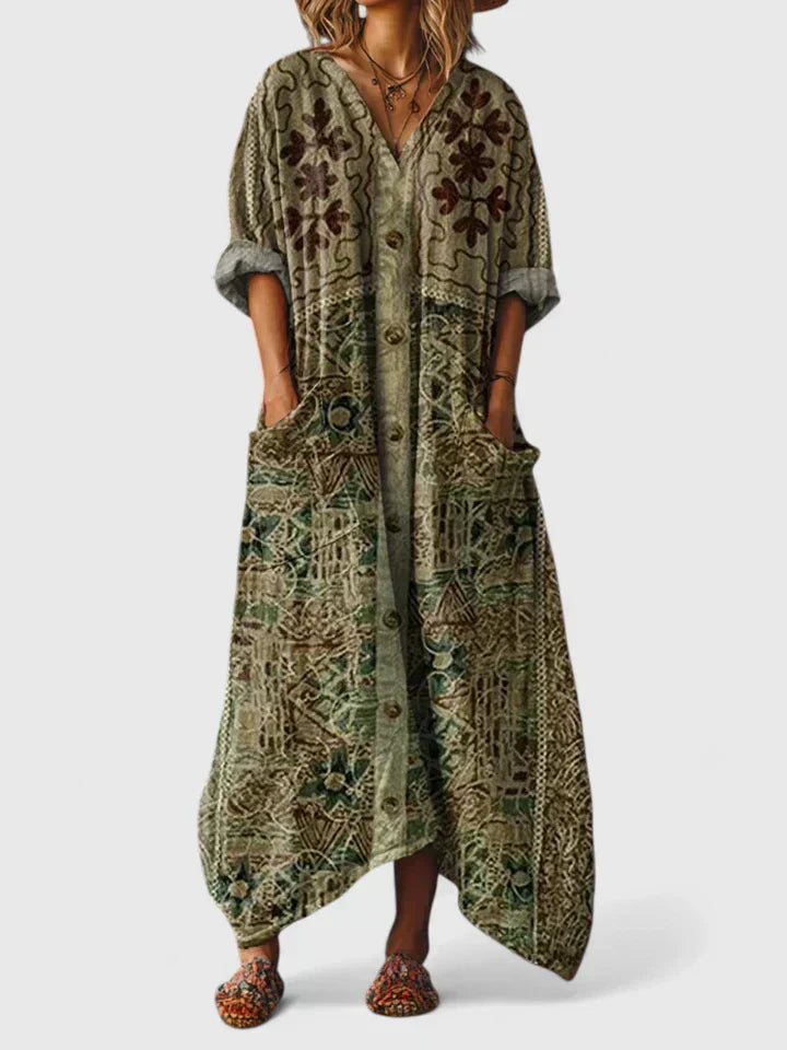 Clarissa | Elegant Oversize Klänning med Fickor