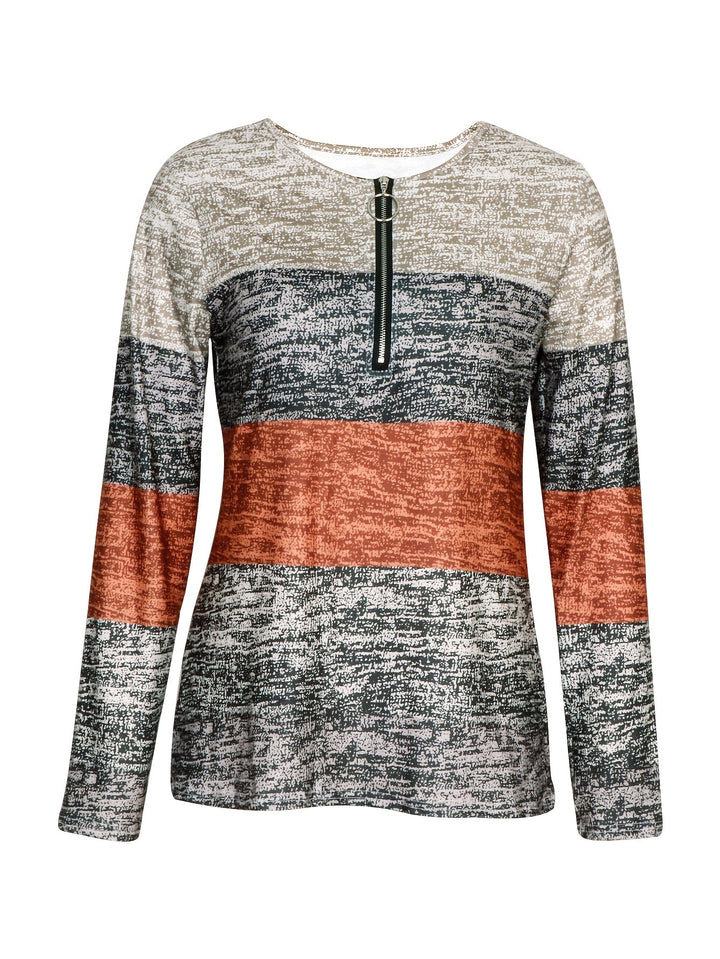 Marissa | Färgblock Quarter-Zip Topp