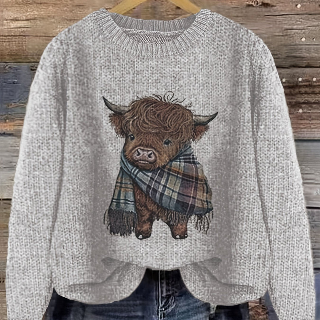 Bonnie | Mysig Highland Ko Pullover