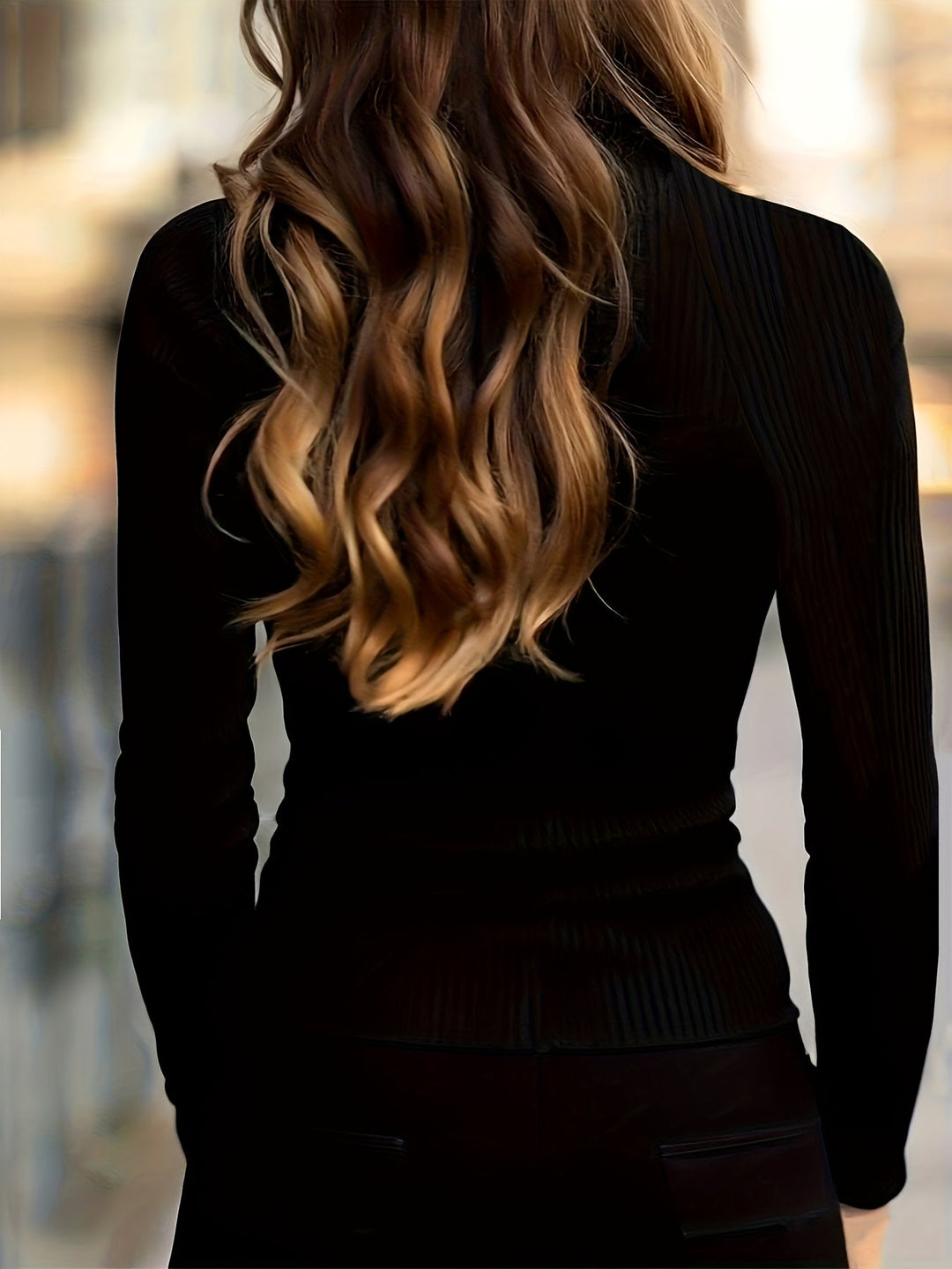 Simone | Snygg Hög-Hals Zip Topp