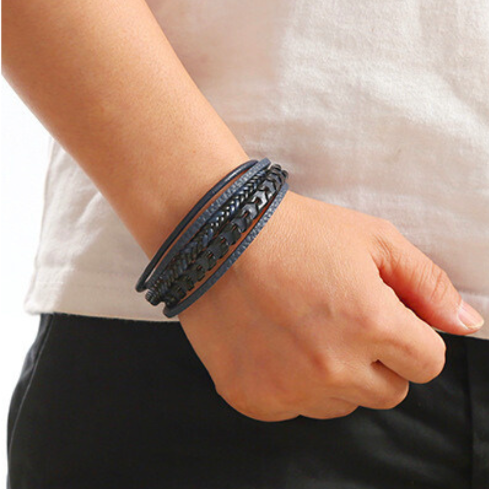 Felix | Flätat Läder Vikingarmband