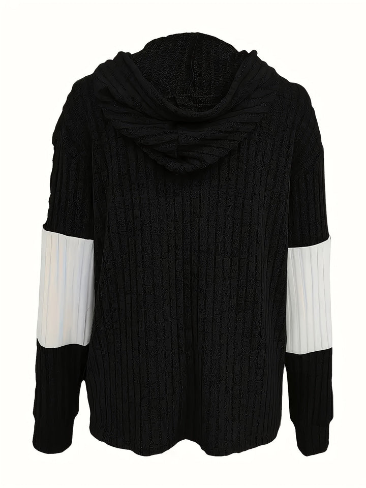 Tamara | Texturerad Huva Zip Jacka