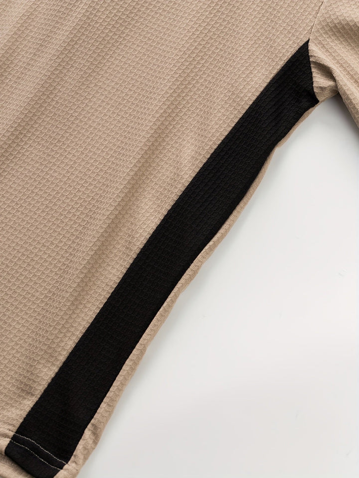 Sawyer | Texturerad Kontrast Henley Skjorta