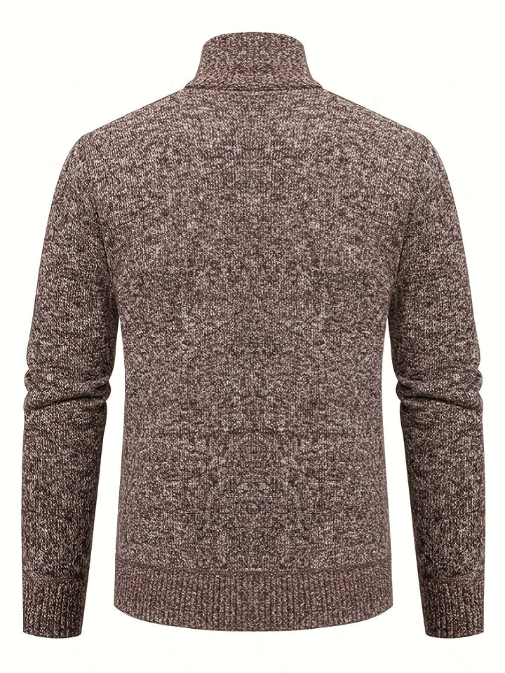 Edmund | Texturerad Ståkrage Zip Cardigan
