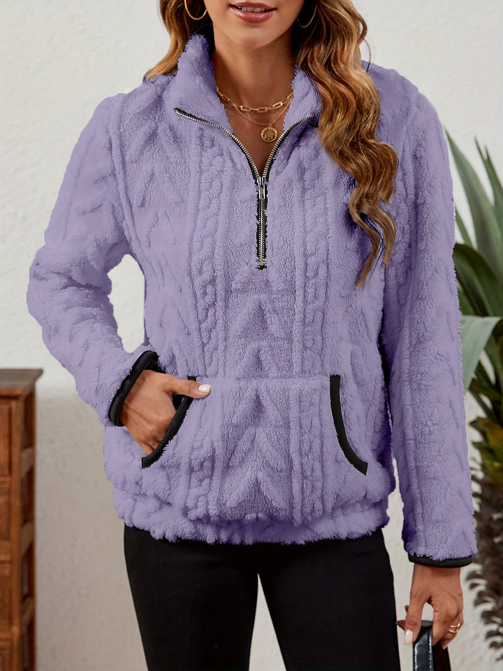 Thea | Texturerad Halv-Zip Pullover