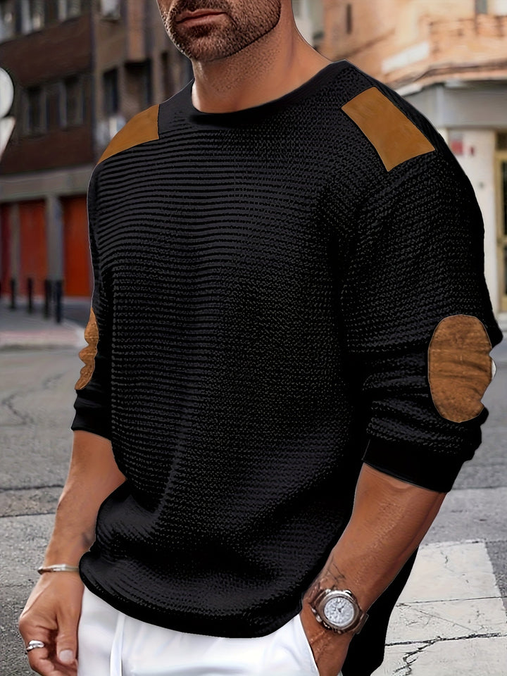 Oliver | Elbow-Patch Vaffelstickad Jumper