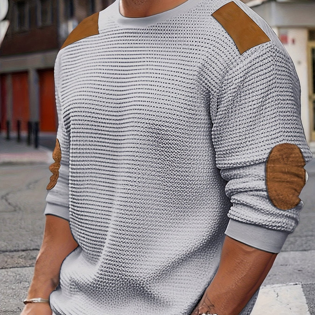 Oliver | Elbow-Patch Vaffelstickad Jumper