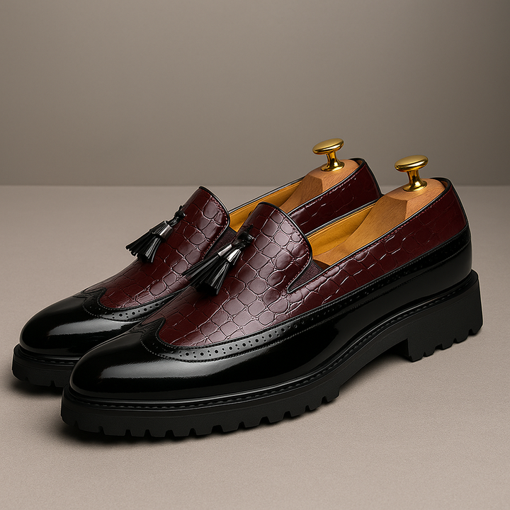Dalton | Premium Krokodilprickade Fringed Loafers