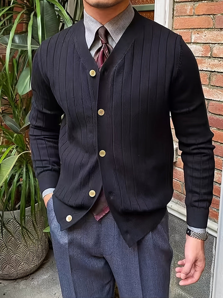 Alistair | Ribbade Knapp-up Cardigan