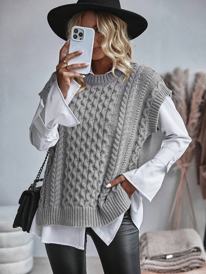 Colette | Kabelstickad ärmlös väst