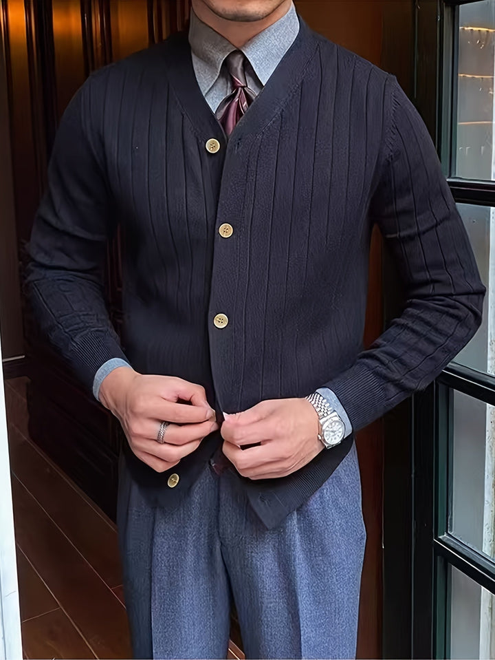 Alistair | Ribbade Knapp-up Cardigan