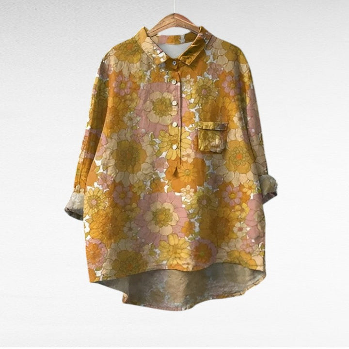 Adira | Klassisk Blommig Pocket Blus
