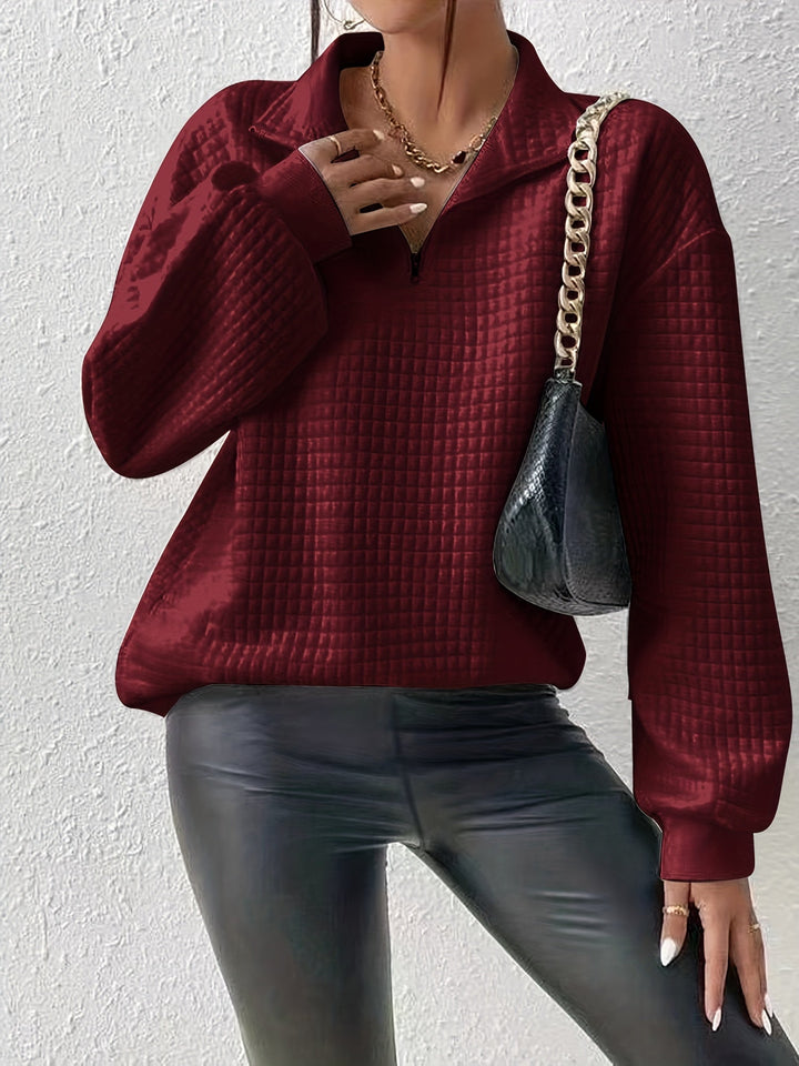 Elodie | Texturerad Kvartdrag Pullover