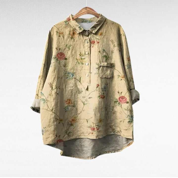 Adira | Klassisk Blommig Pocket Blus