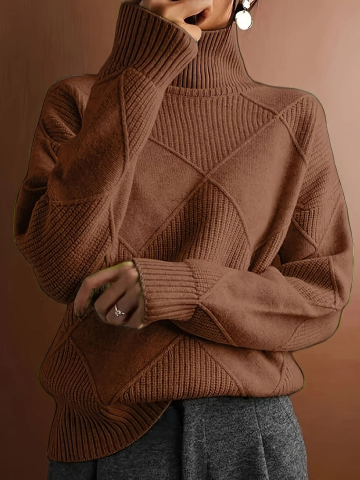 Freya | Texturerad Turtleneck Tröja