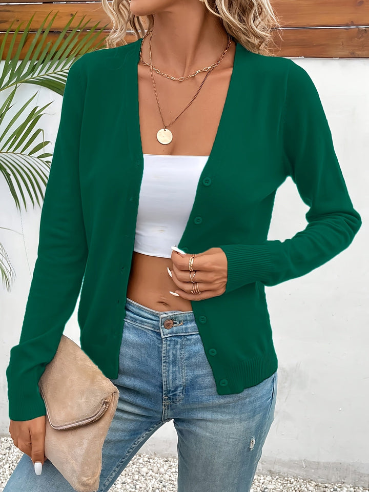 Annabel | Knapp-front V-ringad Kofta