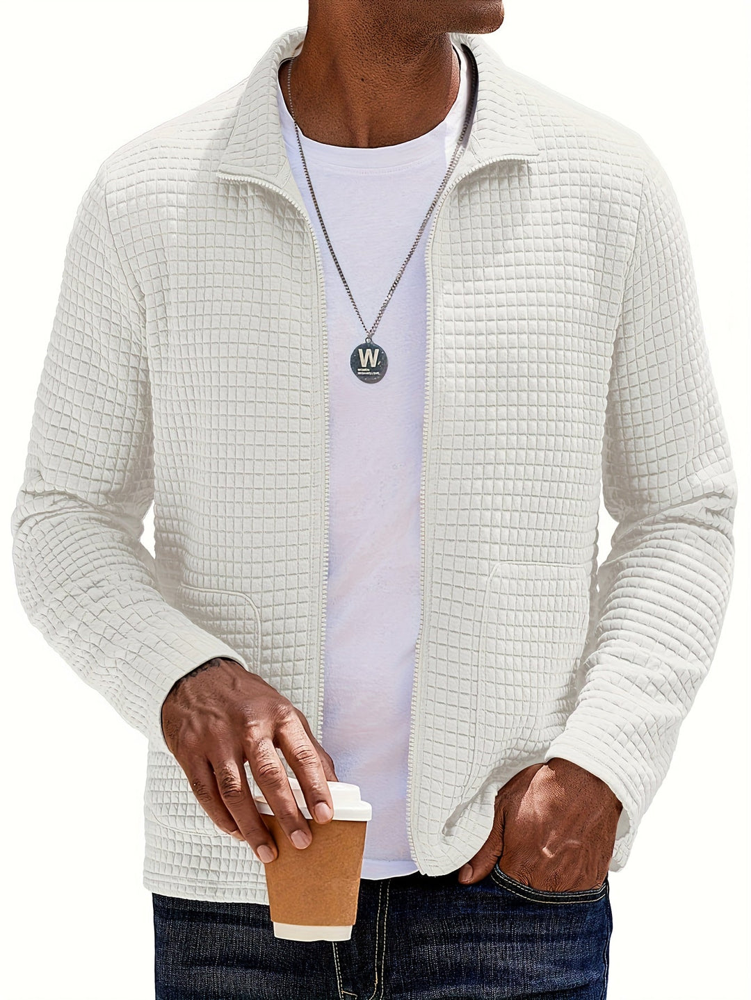 Tobias | Texturerad Zip-Up Jacka