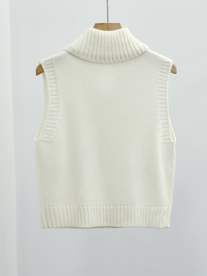 Marguerite | Strukturerad Hög-Krage Zip Västar