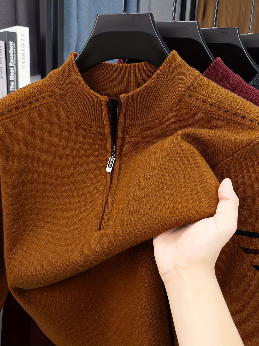 Alden | Zip-Neck Stickad Tröja