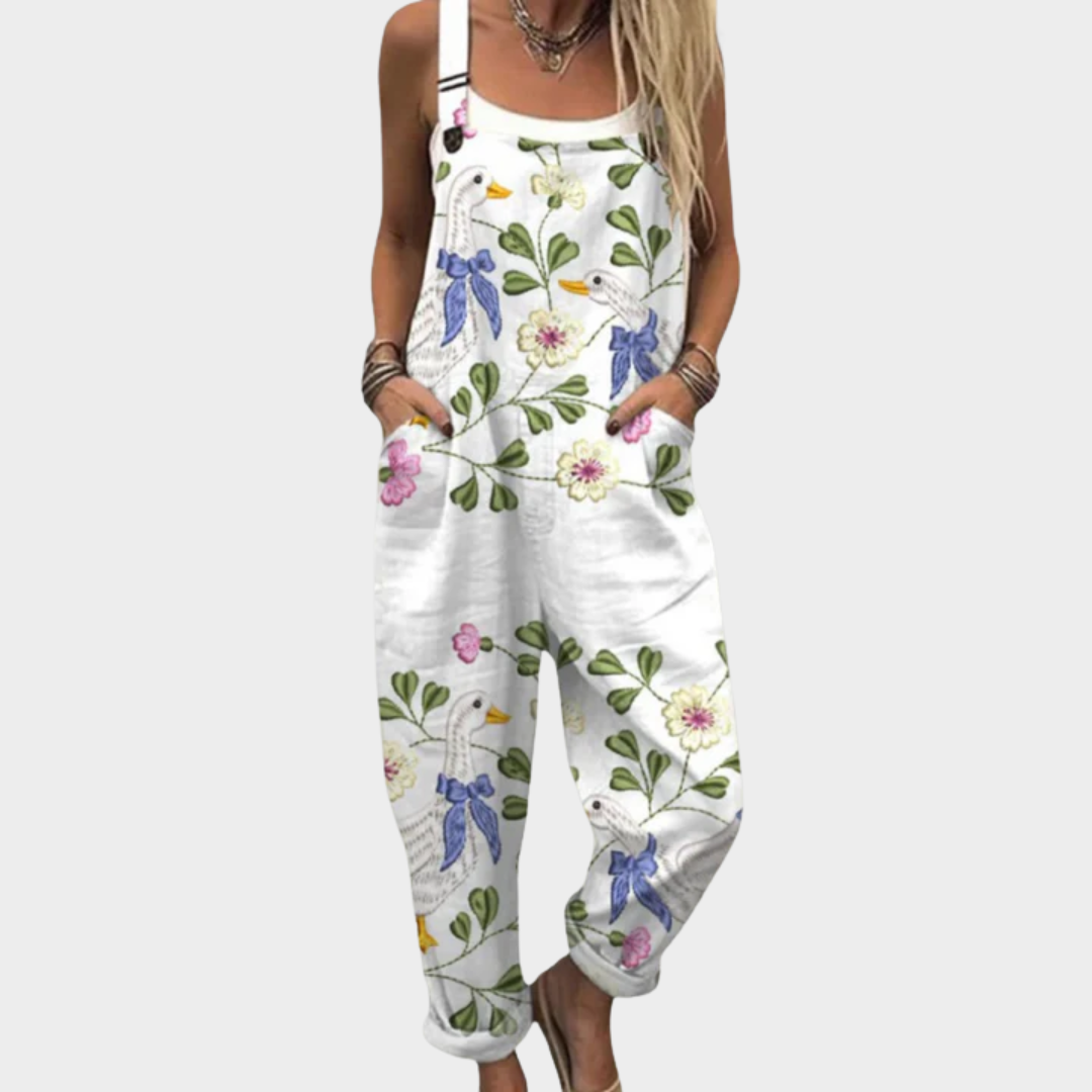 Angelica | Elegant blommönstrad jumpsuit